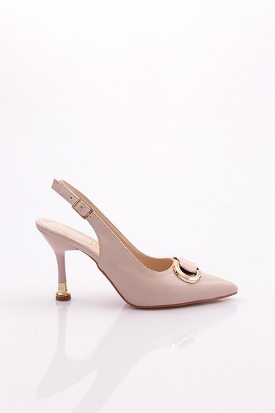 DGN 507 Pantofi cu toc pentru femei cu accesorii metalice