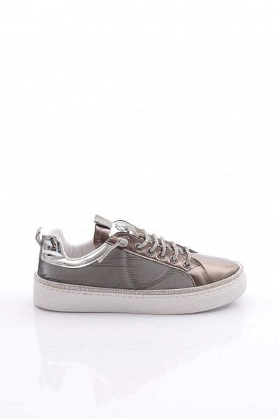 DGN Pantofi pantofi cu model frânghie de piatră de damă, piele lacuită platină 35882682