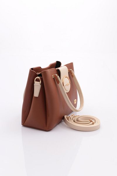 DGN Tan Cream Women's Shoulder and Hand Bag - 2112103622