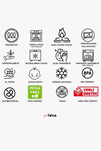 PR HOME Fiorella Derin Bombeli Emaye Karnıyarık Pilav Tenceresi 26 cm