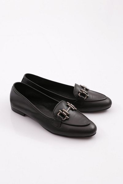 DGN Women's Black Ballerinas with Metal Accessories 351610183