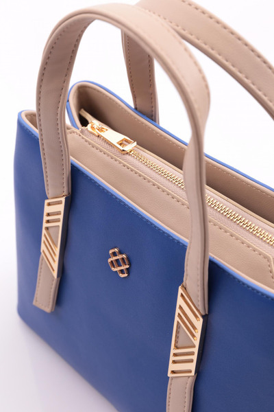 DGN Sax Blue Beige Women's Bag - Zippered 6583434