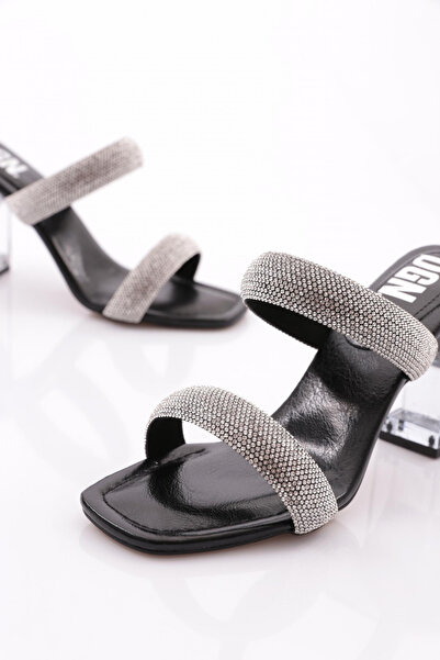 DGN 2025 Papuci de seară pentru femei cu dungi duble cu toc