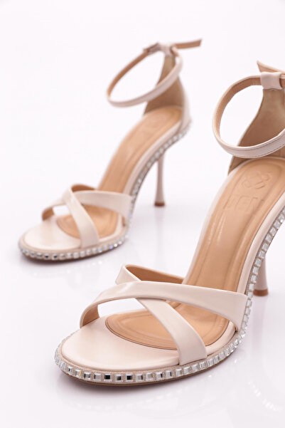 DGN 2431 Women's Cross Strapped Heeled Evening Dress Shoes