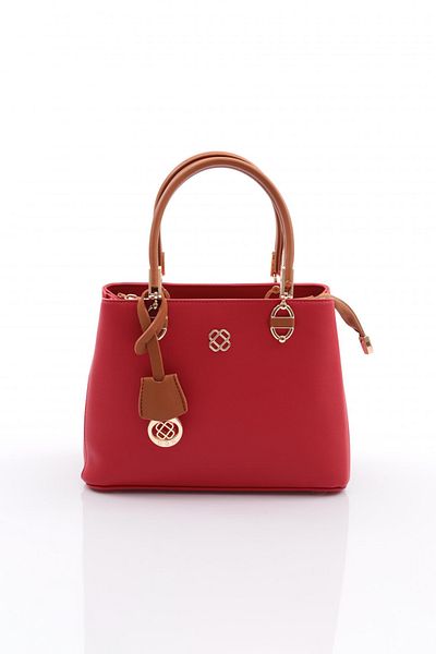 DGN Red Tan Women's Metal Brooch Bag - 6563434