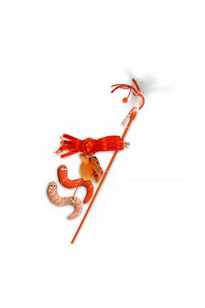 Afp Modern Cat - Fishing Rod with Plush 5 Toys Orange Hnzrn