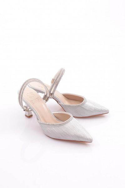 DGN Pantofi de seara cu toc decorati cu piatra de dama Argintiu argintiu 262341102145322322