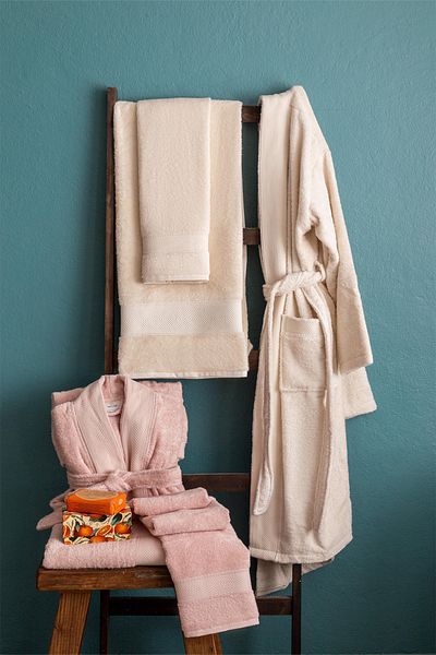 Apricitas HOME Set halate de baie pentru familie Blush/Ecru Bamboo