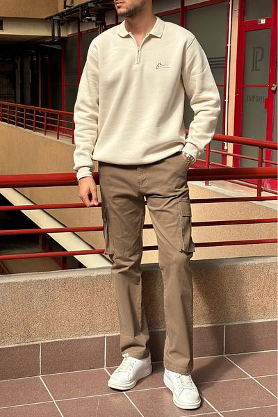 inpool Baggy-Oversize Fit, Cargo Pocket, Gabardine Trousers 23Inp274