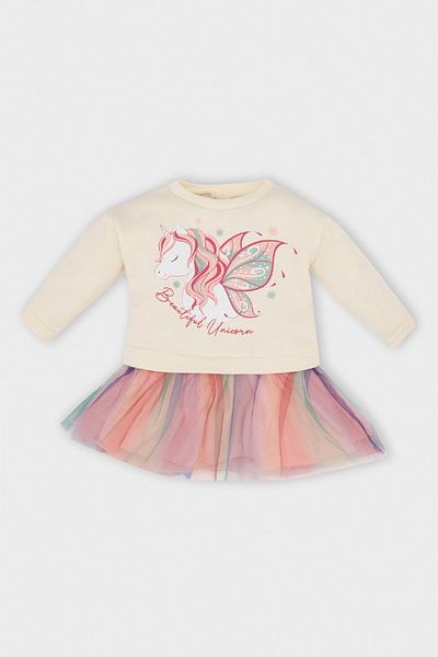 DeFacto Sweatshirt-Kleid für Babys mit Einhorn-Aufdruck – lange Ärmel, dickes Tutu D5621a524wn
