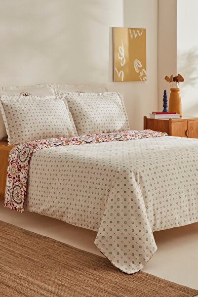 Karaca Home Luis Satin Cream Double Duvet Cover Set