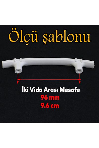 Badem10 (PLASTIC HARD) Alparslan Model 96 Mm Mobilier alb Sertar Bucătărie Dulap Mâner dulap Mâner