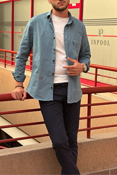 inpool Πουκάμισο γκαμπαρντίνα με λεπτομέρεια, εποχιακή, στάνταρ εφαρμογή