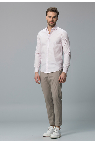 Lufian Adrin Erkek Smart Gömlek Slim Fit Pembe