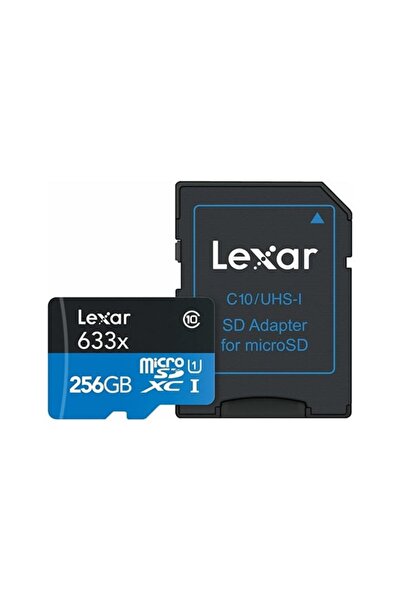 Lexar 633x 256 Gb Microsdxc Class 10 Uhs-ı Hafıza Kartı Adaptör Drone Kameralar Için
