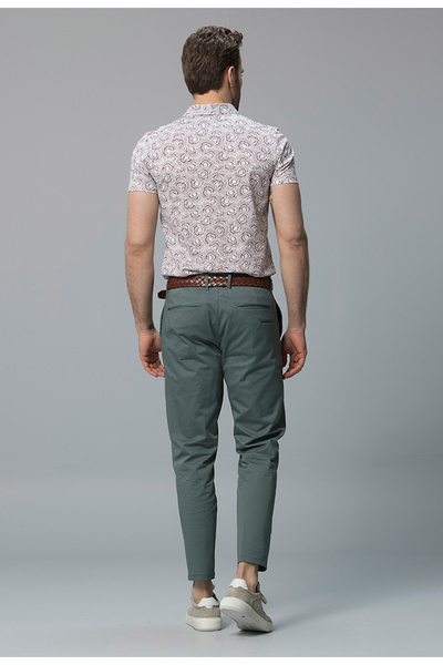 Lufian Gabi Smart Erkek Chino Pantolon Slim Fit Açık Yeşil