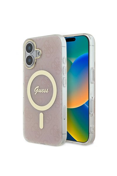 Guess iPhone 16 Plus Uyumlu Kılıf Guess  Lisanslı Magsafe Özellikli Yazı Logo...