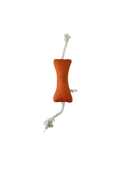 Pet Comfort String Bone Waterproof Dog Toy, Orange 17cm Zrnet