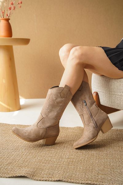 MODAADAM Γυναικείες μπότες Delmar Cowboy Mink
