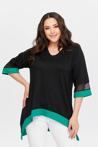 aytemas Asymmetric Colorful Striped Tunic with Skirt
