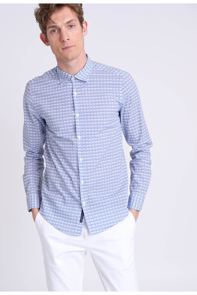 Lufian Seı Erkek Smart Gömlek Slim Fit Sax