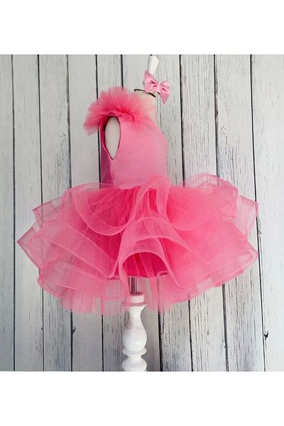Diyefori One-Shoulder Satin Girl's Evening Dress - Fluffy Dress