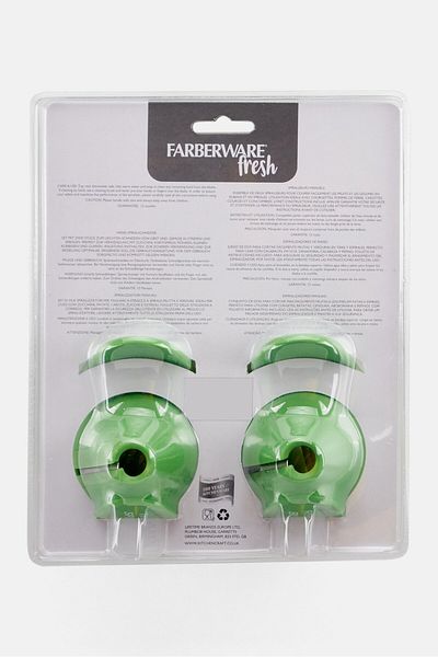 Farberware 2 Pieces Fresh Hand-held Spiralizers, Green