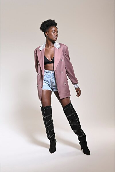 PleasureOfSilk Ribanalı Yün Ceket