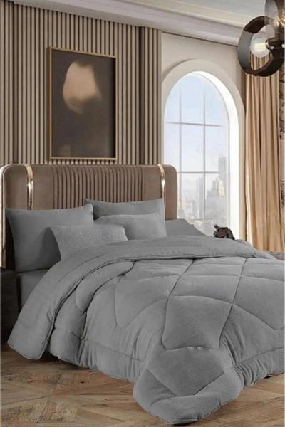 MODELHOME لحاف لوكس رمادي مفرد مزدوج الجوانب ويل سوفت - فائق النعومة (155x215)