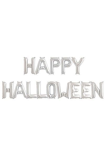 Partioutlet Happy Halloween Foil Balloon Silver 76 cm