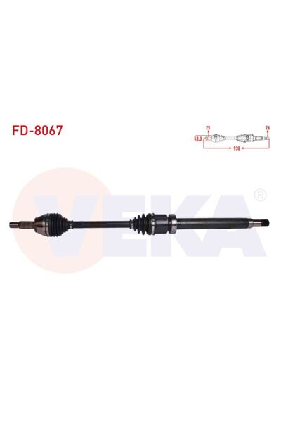 KOMPLE AKS SAG ON FORD FIESTA VI 1.4i A-T UZUNLUK 938 mm 2008-2012