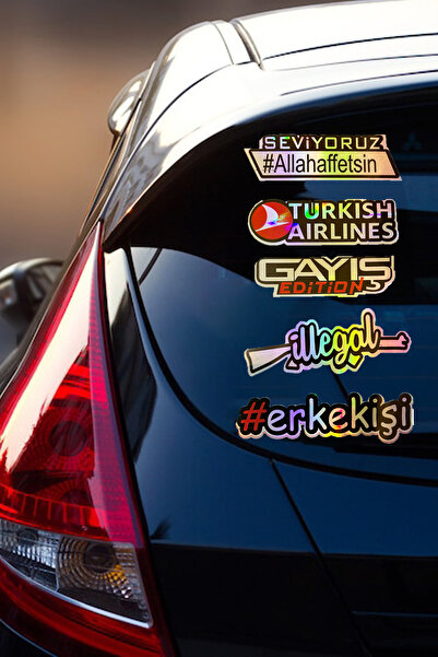 XMOD Araba Sticker Hologramlı Arka Cam Sticker Oto Aksesuar Çıkartma Sticker Turkısh Airlines