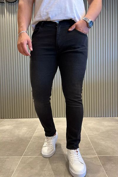 MİSHAR İTALİA Μαύρο Ανδρικό τζιν παντελόνι Lycra