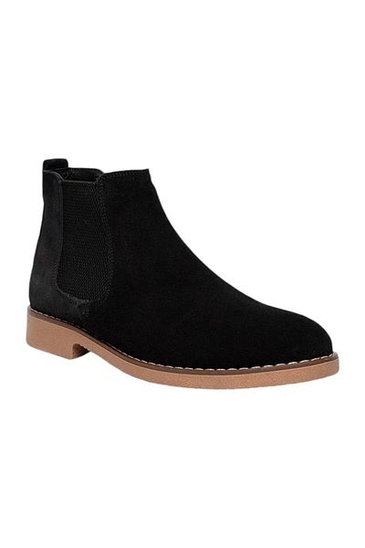 Liger Genuine Suede Men's Leather Boots - Black