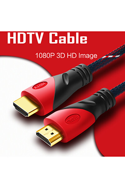 Derwell 1.5 Metre 1.5mt Full HD Örgülü Hdmı Kablo 1080p Hdmı Uyumlu Hdmı Dijital Kablo Tv Bilgisayar Yüksek Hızlı Hd Kablo