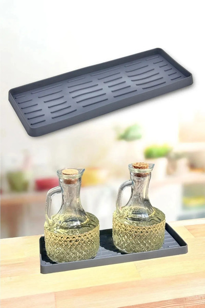 UCR HOME Silikon Yağdanlık Yağlık Standı Altlık Çok Amaçlı Organizer  26x10 Cm
