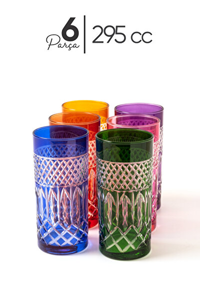 MEST 6-Color 295 Cc Special Cut Coffee Water Cup Set - Green, Blue, Pink, Red, Purple, Yellow