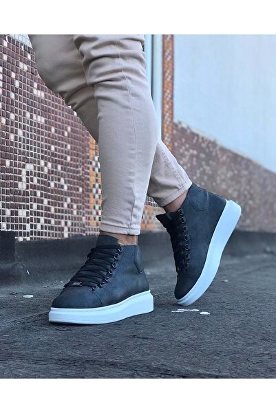 Wagoon Wg032 Gri Bağcıklı Sneakers Yarım Bilek Bot