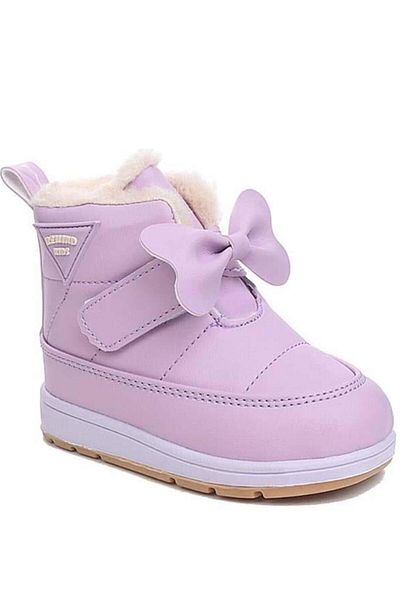 Oksit Rmd 341 Tape Ribbon Detailed Furry Girls Baby Boots