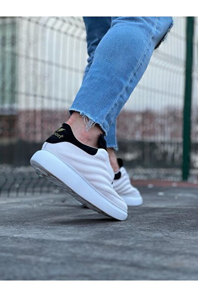 Wagoon Wg094 Λευκά Μαύρα Ανδρικά Casual Παπούτσια