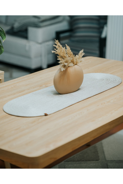MS Glassware كريمي، جوت، قش، مفرش طاولة، مفرش أمريكي، سوبرا، غطاء طاولة، غطاء طاولة القهوة، ديكور، عرض 100×30 سم
