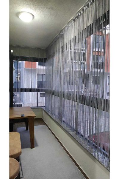 AKÇA TEKSTİL Rope Model White Color Rope Corder 180 cm Width 280 cm Length 2 mm in Strips Ready Line Curtain