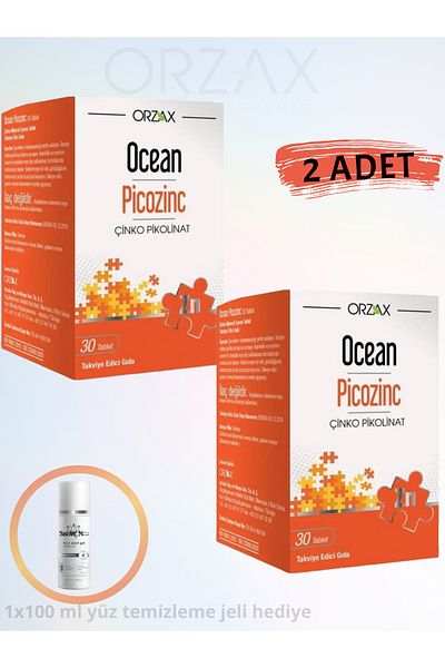 Ocean Picozinc 30 Tablet Food Supplement (2 Pcs) 1X100 ml Face Cleansing Gel