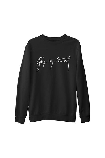 Lord T-Shirt Ataturk - Gazi Mustafa Kemal Black Men's Thick Sweatshirt