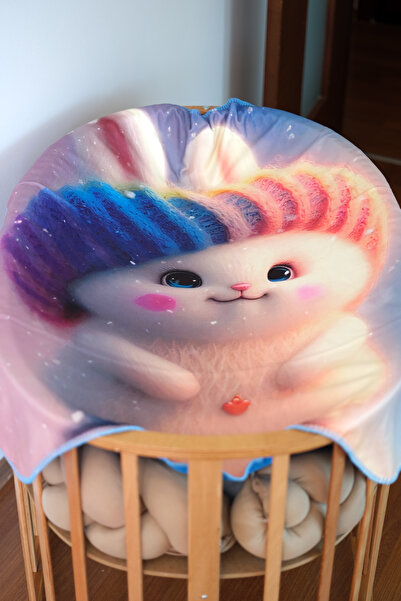 moris home Sevgiyle Dokunan Tavşan Desen Dijital Baskı Çift Katlı Bebek Batta...