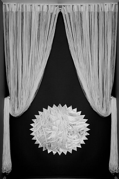AKÇA TEKSTİL Plain Rope Curtain 180 cm Width 280 cm Length Broken White Color Ready Rope Curtain