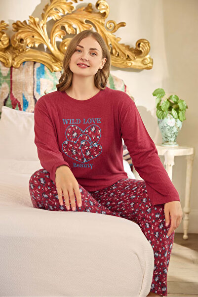 Aydoğan Battal Size Thermal Women's Pajama Set - Big Size