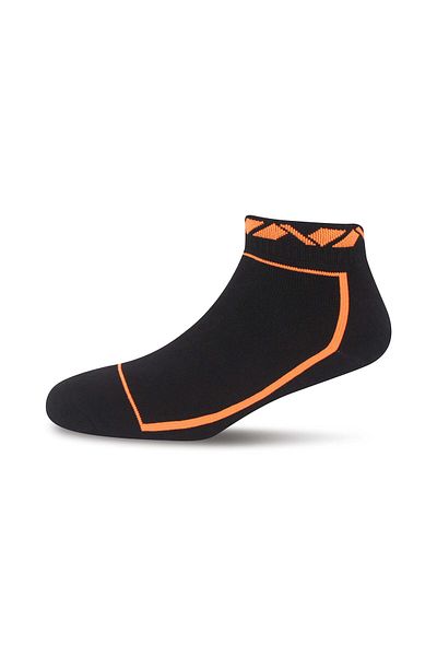 Nivia Stripes Sports Socks Ankle (Black/Orange)  | Cotton | Light Weight | Comfortable | Stylish