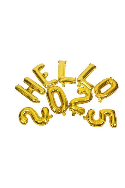 Bkmc Gold Hello 2025 Foil Ballon Set