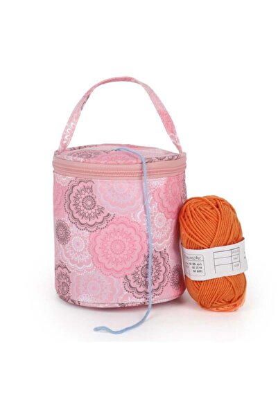 yumakça Yumak Çantası 13 x 14 Cm Mini Boy LE13 Çiçek Desenli Pembe Organizer ...
